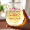Custom Wine Glass - Personalized Best Friend Birthday Gifts For Women, Besties, Sisters, BFF - Moments Aged Perfectly