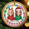 Custom Ceramic Ornament - Personalized Best Friend Christmas Birthday Gifts For Women, Besties, Sisters, BFF - Sunshine Feels Better With You