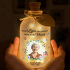 Custom Photo Glass Bottle LED Light - Personalized Christmas Memorial Sympathy Gifts For Loss Of Mom, Dad - Love Remains Beyond The Stars