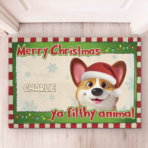 Custom Home Decor Decorative Mat - Personalized Christmas Birthday Gifts For Dog Cat Lovers, Dog Dad And Mom, Cat Owners - Merry Chaos And Happy Paws