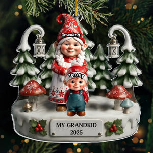 Custom Gnome Acrylic Ornament - Personalized Christmas Birthday Gifts For Mom, Grandma, Kids - My Grandkids Are Special