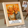Custom Photo Funny Caricature Puzzle With Wooden Frame - Personalized Anniversary Wedding Gifts For Husband And Wife, Him And Her - Stuck With Me, Lucky You