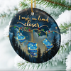 Custom Long Distance Ceramic Ornament - Personalized Best Friend Christmas Birthday Gifts For Women, Besties, Sisters, BFF - Hearts Stay Close Across Miles