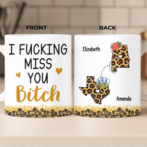 Custom Long Distance Mug - Personalized Best Friend Birthday Gifts For Women, Besties, Sisters, BFF - Close Where It Counts