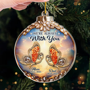 Custom Cardinal Acrylic Ornament - Personalized Christmas Memorial Sympathy Gifts For Loss Of Mom, Dad - Your Love Echoes Through Time