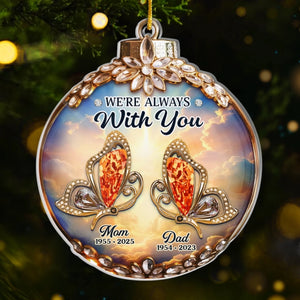 Custom Cardinal Acrylic Ornament - Personalized Christmas Memorial Sympathy Gifts For Loss Of Mom, Dad - Your Love Echoes Through Time