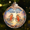 Custom Cardinal Acrylic Ornament - Personalized Christmas Memorial Sympathy Gifts For Loss Of Mom, Dad - Your Love Echoes Through Time