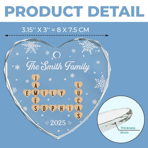 Custom Scrabble Circle Glass Ornament - Personalized Christmas Birthday Gifts For Mom, Dad, Brother, Sister, Kids - Where Hearts Feel At Home