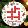 Custom Scrabble Ceramic Ornament - Personalized Christmas Birthday Gifts For Mom, Dad, Brother, Sister, Kids - Home Is Built On Love