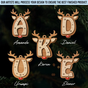 Custom Double Layer Wooden Ornament - Personalized Christmas Birthday Gifts For Mom, Dad, Kids - Letters of Joy Memories of Love