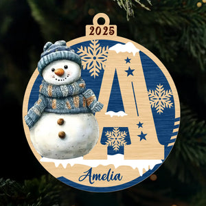 Custom Snowman Double Layer Wooden Ornament - Personalized Christmas Birthday Gifts For Mom, Dad, Brother, Sister, Kids - Where Love Feels Effortless