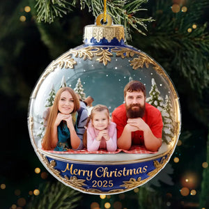 Custom Photo Acrylic Ornament - Personalized Christmas Birthday Gifts For Mom, Dad, Brother, Sister, Kids - Forever Our Favorite Season