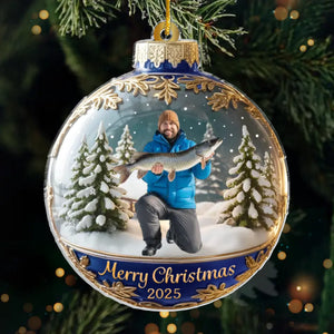 Custom Photo Acrylic Ornament - Personalized Christmas Birthday Fishing Gifts For Fisherman - Santa’s Favorite Fisherman