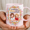 Custom 11oz Pink Marble Mug - Personalized Best Friend Birthday Gifts For Women, Besties, Sisters, BFF - Congrat On Being My Besties