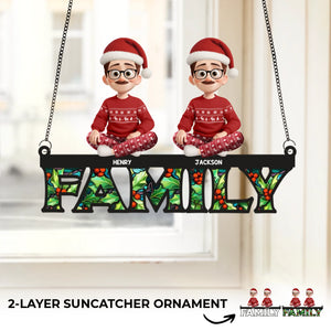 Custom Window Hanging Suncatcher Ornament - Personalized Christmas Birthday Gifts For Family, Dog Cat Lovers - Joyful Hearts Warm Every Christmas