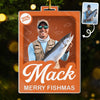 Custom Photo Toy Box Acrylic Ornament - Personalized Christmas Birthday Fishing Gifts For Fisherman - Just Call Me Santa’s Fisherman