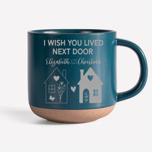 Custom Pottery Mug -Personalized Best Friend Birthday Gifts For Women, Besties, Sisters, BFF - No Distance Too Far For Us