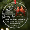 Custom Cardinal Circle Glass Ornament - Personalized Christmas Memorial Sympathy Gifts For Loss Of Mom, Dad - Heaven Is Not Far