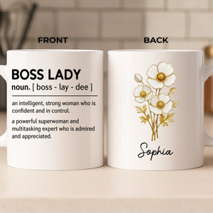 Custom Mug - Personalized Birthday Gifts For Coworker, Work Bestie, Boss - Leading Life Like A Boss Lady