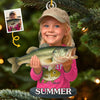 Custom Photo Acrylic Ornament - Personalized Christmas Birthday Fishing Gifts For Fisherman - Tiny Fishergirl With Big Dreams