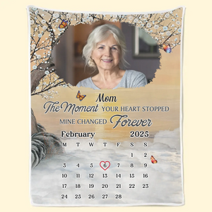 Custom Photo Blanket - Personalized Memorial Sympathy Gifts For Loss Of Mom, Dad - I Carry You In My Heart