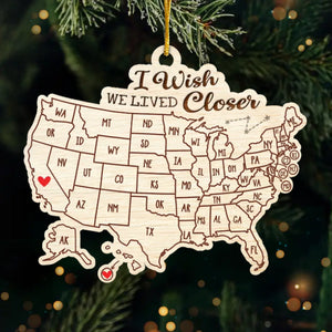 Custom Long Distance Acrylic Ornament - Personalized Best Friend Christmas Birthday Gifts For Women, Besties, Sisters, BFF - Besties Across The Miles