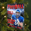 Custom Photo Magazine Acrylic Ornament - Personalized Christmas Birthday American Football Gifts For Football Lovers, Sports Fans, Sports Lovers - Born To Break Records
