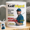 Custom Photo Magazine Mug - Personalized Christmas Birthday Golf Gifts For Men, Women - King Of The Fairway