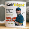 Custom Photo Magazine Mug - Personalized Christmas Birthday Golf Gifts For Men, Women - King Of The Fairway
