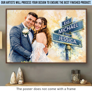 Custom Photo Horizontal Poster - Personalized Anniversary Wedding Gifts For Husband And Wife, Him And Her - You Make Me Smile More
