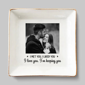 Custom Photo Jewelry Dish - Personalized Anniversary Wedding Gifts For Husband And Wife, Him And Her - Built On Small Moments