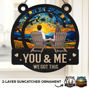 Endless Love Knows No Bounds - Couple Personalized Window Hanging Suncatcher Ornament - Gift For Husband Wife, Anniversary