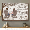 My Favorite Place In The World Is Next To You - Couple Personalized Custom Horizontal Poster - Gift For Husband Wife, Anniversary