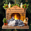 Custom First Christmas Acrylic Ornament - Personalized Christmas Birthday Gifts For Cat Lovers, Cat Mom And Dad - With My Forever Family