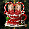 Custom Acrylic Ornament - Personalized Best Friend Christmas Birthday Gifts For Women, Besties, Sisters, BFF - Merry Hearts Forever Connected