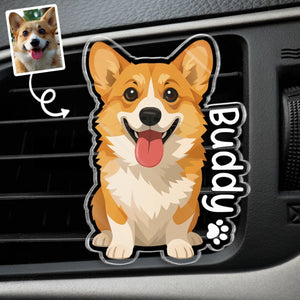 Custom Photo Acrylic Car Vent Clip - Personalized Birthday Gifts For Dog Cat Lovers, Dog Dad And Mom, Cat Owners - Your Daily Dose Of Dog Joy