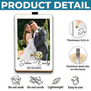 Custom Photo Car Visor Clip - Personalized Anniversary Wedding Gifts For Husband And Wife, Him And Her - Love Rides Along