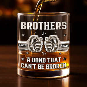 Custom Whiskey Glass - Personalized Birthday Gifts For Brothers - Raised Together, Bonded Forever
