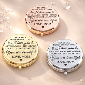 Custom Compact Mirror - Personalized Birthday Gifts For Daughter - You Shine Just Being You