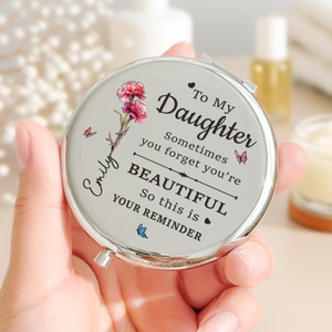 Custom Compact Mirror - Personalized Birthday Gifts For Daughter - A Daughter, My Sweetest Forever