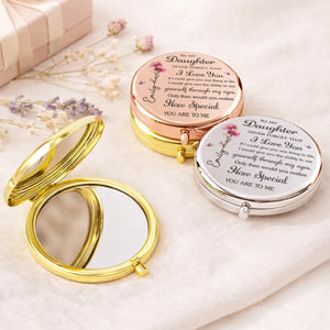 Custom Compact Mirror - Personalized Birthday Gifts For Daughter - Always My Girl, Forever Loved