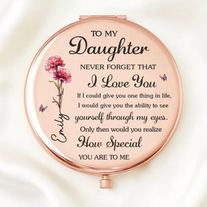 Custom Compact Mirror - Personalized Birthday Gifts For Daughter - Always My Girl, Forever Loved