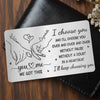 Custom Aluminum Wallet Card - Personalized Anniversary Wedding Gifts For Husband And Wife, Him And Her - Love Feels Steady With You
