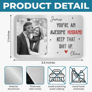 Custom Photo Aluminum Wallet Card - Personalized Anniversary Wedding Gifts For Husband And Wife, Him And Her - We Grow Stronger Together