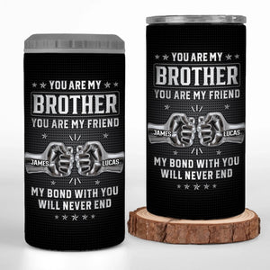 Custom 4 In 1 Can Cooler Tumbler - Personalized Birthday Gifts For Brother - Bound By Blood, Backed By Trust