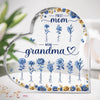 Custom Heart Shaped Acrylic Plaque - Personalized Mother's Day Gifts For Mom, Grandma - Where Memories Grow Like Flowers