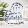 Custom Heart Shaped Acrylic Plaque - Personalized Mother's Day Gifts For Mom, Grandma - Where Memories Grow Like Flowers
