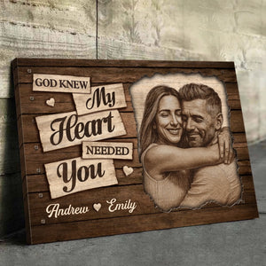 Custom Photo Horizontal Poster, Canvas - Personalized Anniversary Wedding Gifts For Husband And Wife, Him And Her - Love Feels Easy Here
