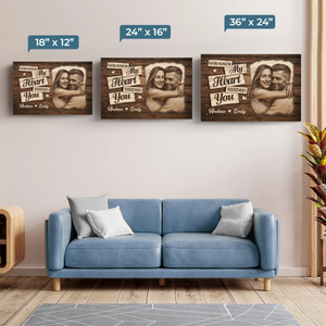 Custom Photo Horizontal Poster, Canvas - Personalized Anniversary Wedding Gifts For Husband And Wife, Him And Her - Love Feels Easy Here