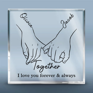 Custom Square Shaped Acrylic Plaque - Personalized Anniversary Wedding Gifts For Husband And Wife, Him And Her - Together We Find Balance